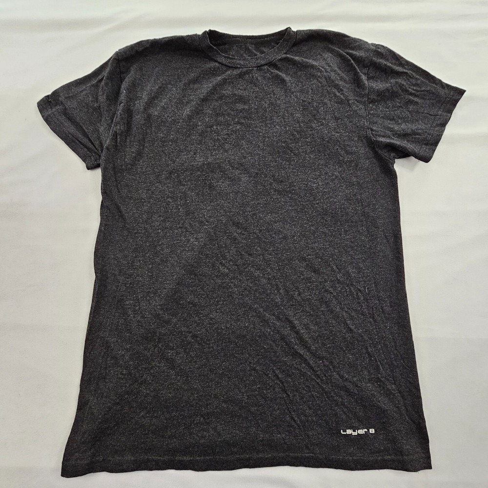 Layer 8 Dark Gray Short Sleeve Cotton Blend T-Shirt Men's M